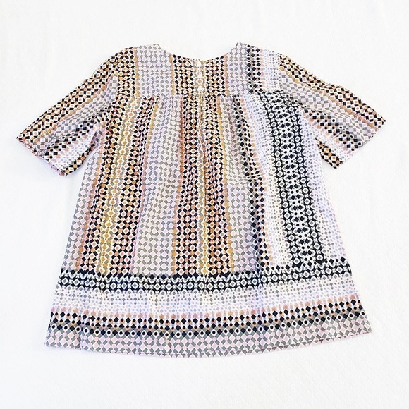 J. Crew Patterned Top Multicolor Loose Fitting Lightweight SZ2 - Picture 6 of 7